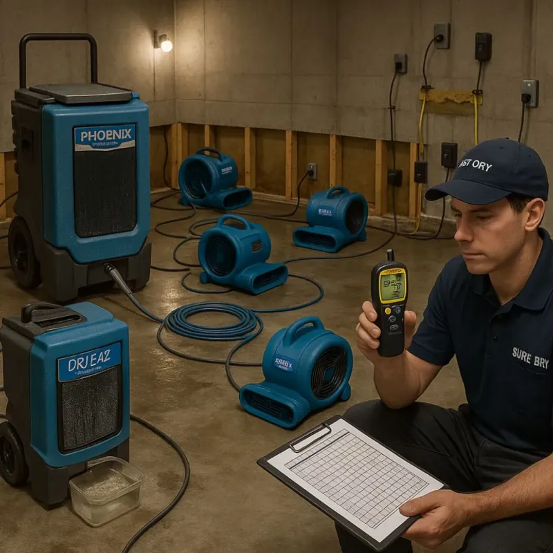 Structural Drying and Dehumidification process in Goodlettsville, TN
